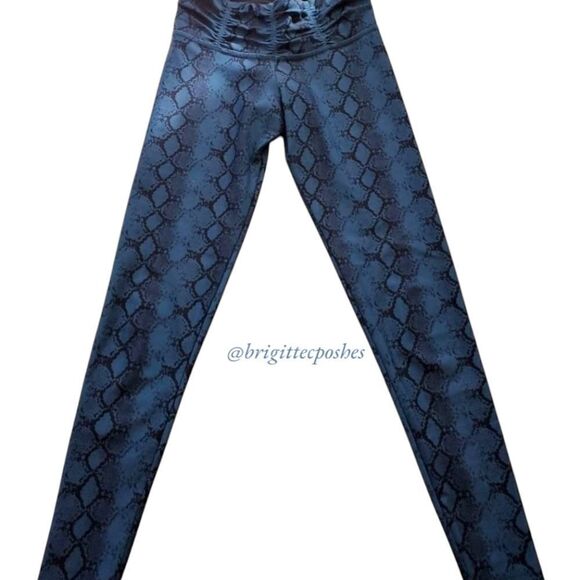 FLYWHEEL Blue Snake Print Leggings - Picture 1 of 5